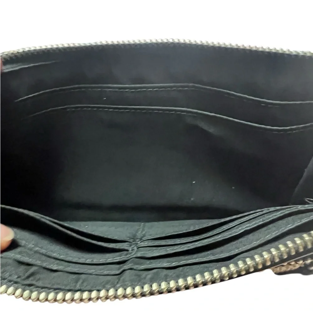 Coach Black Leather Wallet with patent leather Finish